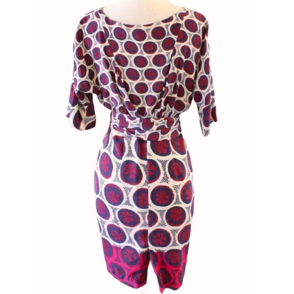 ANTHROPOLOGIE Maeve Silk Floral Geometric Dress Size 2 - Picture 2 of 13